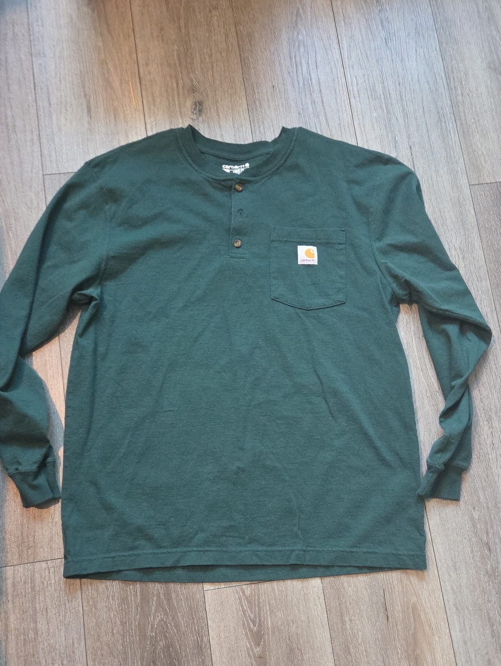 Carhartt Long-Sleeve Henley Pocket Shirt - Dark Green